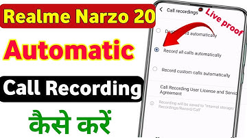 realme narzo 20 me call recording kaise kare | realme narzo 20 auto call recording setting