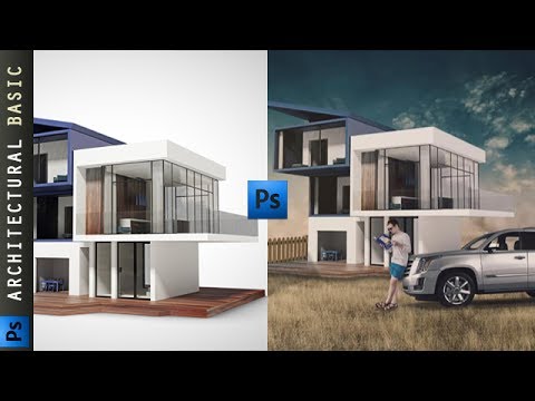 Architectural Post Process Basic Editing In Adobe Photoshop CC Beginners   Youtube
