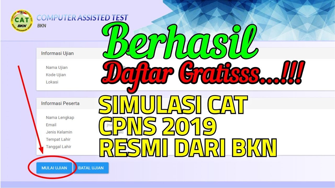 Gratis Cara Daftar Simulasi  CAT  SKD CPNS  2021 Resmi 