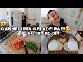 UM SUPER PRESENTE: GELADEIRA NOVA! LIMPEI E ORGANIZEI TUDO NELA, ALMOÇO SIMPLES E RÁPIDO E ROTINA