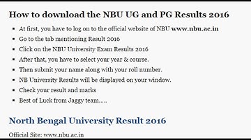North Bengal University Result 2016 | Part I and II BA B. Sc and B.Com courses | Jaggy