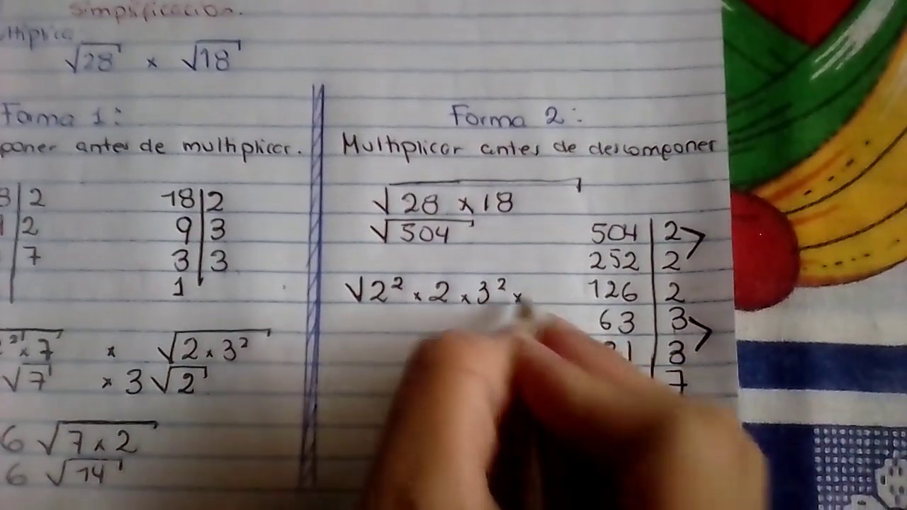 Noveno grado Multiplicación de raíces cuadradas utilizando