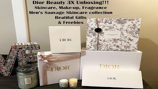 Dior Beauty 3X Unboxing!!! | Gifts w/ Purchase | Skincare, Make-Up, Fragrance, Men's Skincare
