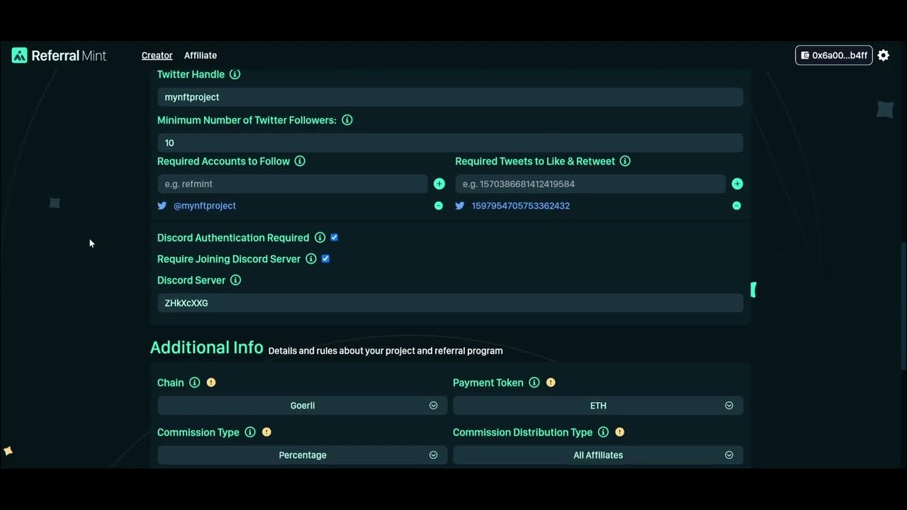 How to set up an NFT project with Referral Mint YouTube