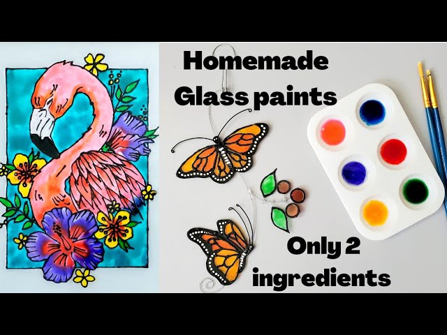 Homemade Glass paints with only 2 ingredients/stained glass/Diy