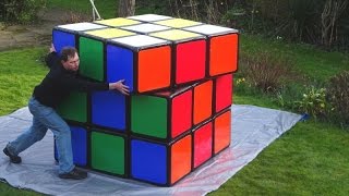 New footage! Official Biggest Rubik's Cube in the world by Tony Fisher - huge 3x3x3 twisty puzzle