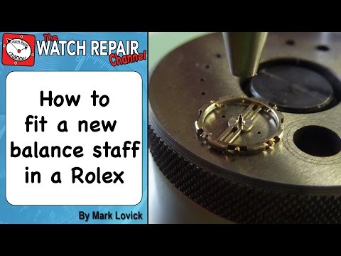 How to fit a new balance staff to a vintage Rolex watch. Watch repair tutorials.