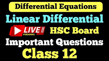 Differential Equations  Linear differential Form  || Maharashtra Board  @StudyPointPro