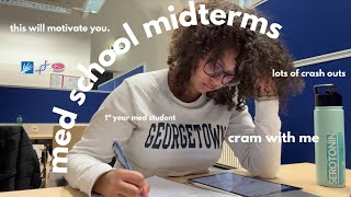 FIRST EXAM IN MED SCHOOL 💀 📚 | cram with me | midterm STUDY VLOG