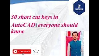 30 short cut keys in AutoCAD // everyone should know