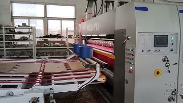 Flexo 3 colors printing die cutter (attached slotter) with Stacker  #packaging #cartoon #stacker