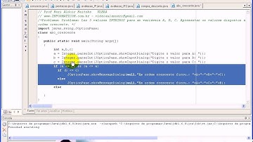 aula 1066 Algoritmos e Logica de programação   Exerc SE abc crescente java