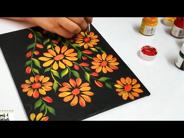 How to use Acrylic Paints on Black Canvas, Acrylic Painting Techniques