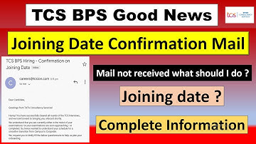 TCS BPS Confirmation on Joining Date Mail | Joining date | Onboarding date | Survey Form | #tcsbps