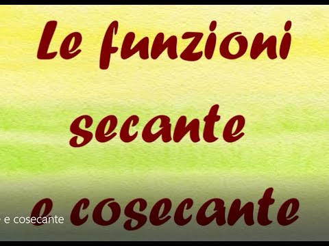 Video: Il cosecante ha un'ampiezza?