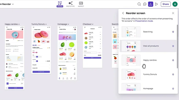 Visily - Reorder Screen