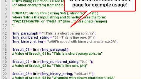 PHP ltrim() function - Trim beginning of string (left trim) in PHP