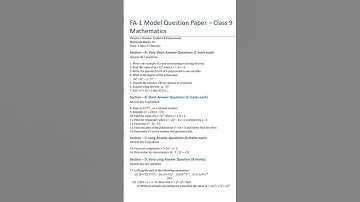 9th class Maths fa 1 Exam paper In ap. Answers kavalante comment Cheyandi ❤️ #like #share #subscribe