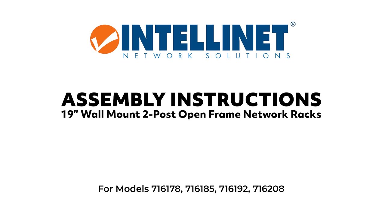 Intellinet 716192 19 Wall Mount Open Frame Network Rack, 12U, Front-hinged Swing Frame