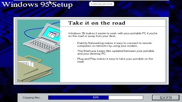 Installing Windows 95 from floppy disk imges and destroying it.