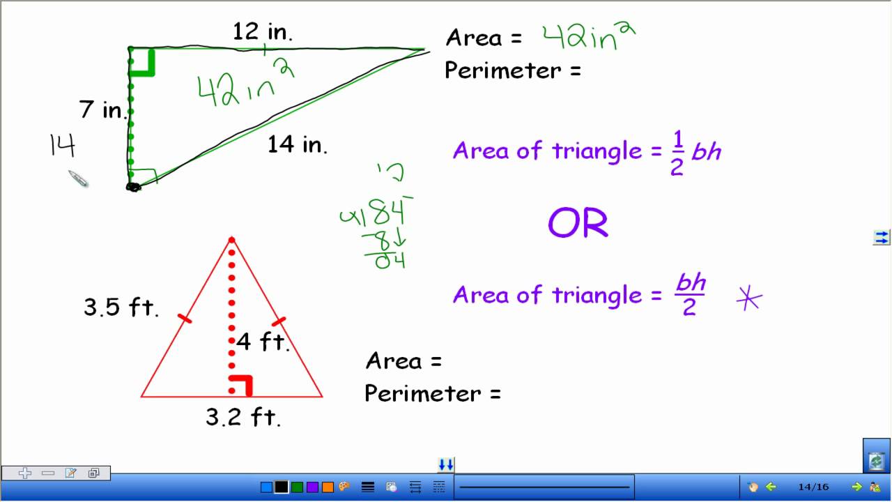 Area and Perimeter of Triangles YouTube