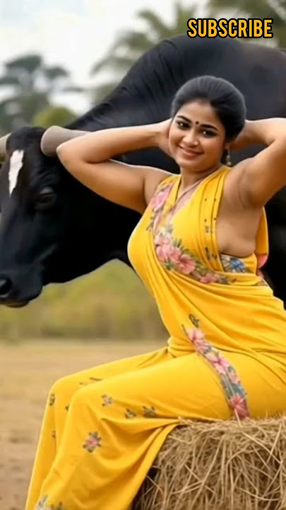 Desi Queen In Yellow Saree 💛🔥 | Village Beauty Look | Indian Culture Vibes #shorts#hyped #sareelook
