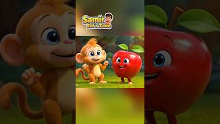 If You're Happy, Clap Your Hands! 🐒🍎✨ #shorts #kids #nurseryrhymes #shortsfeed