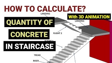 How to calculate the quantity of concrete in a staircase? | Volume of concrete in staircase