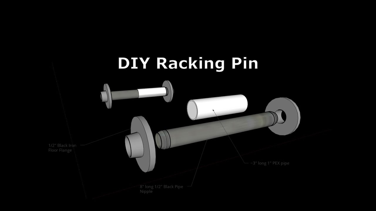 DIY Racking Pin (J-Cup, J-Hook) - with horizontal roll 