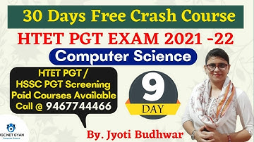 Day 9: HTET PGT Computer Science || Crash course for HTET 2020 ||UGC NET GYAN Computer Science