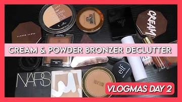 CREAM AND POWDER BRONZER DECLUTTER | 2021 In depth makeup collection declutter