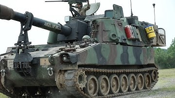 M109A7 Paladin Self-propelled Howitzer Performs Live Fire Training