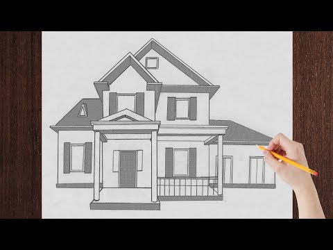 How to Draw a House - Beautiful House Drawing | Easy Draw - YouTube