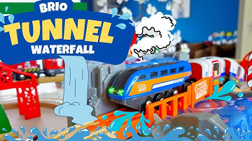 BRIO 🚂  Waterfall Tunnel & Metro Trains 🚇BRIO Smart Tech Train Adventure!
