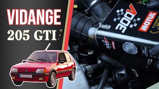 Vidange et changement du filtre à huile Peugeot 205 1.6 GTI 