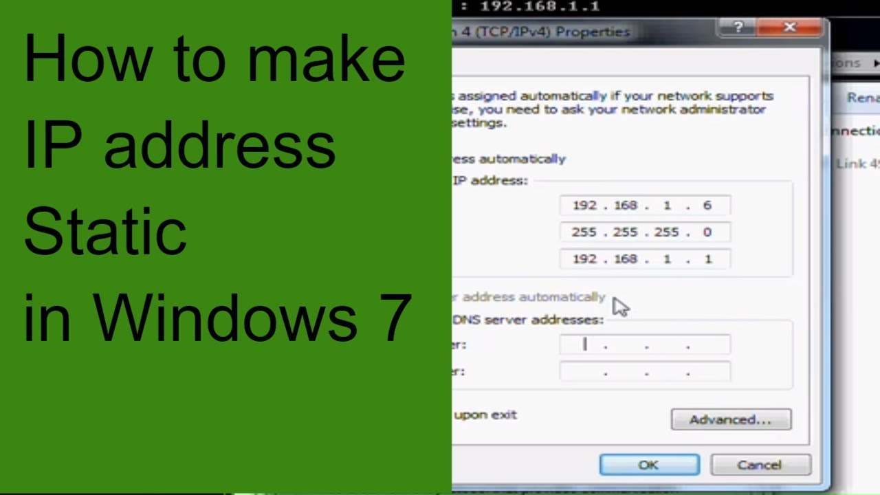 assigning a static ip address windows 10 64 bit