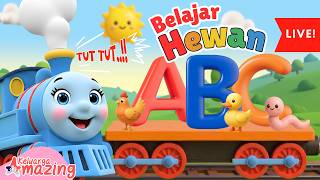 🔴 LIVE 🚂 Belajar ABC & Suara Hewan Peternakan 🐮🐔 | Alfabet Anak PAUD TK | Tut Tut Kereta Edukasi