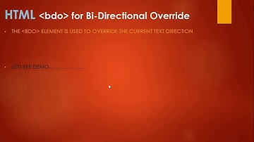 Bdo  (Bi directional Override) in Html,  In Hindi  , Part 14