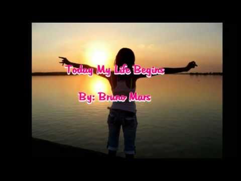 [[ (+) Bruno Mars - Today My Life Begins (2010   Lyrics On Screen)