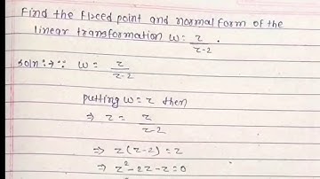 Find the fixed point and normal form of the linear transformation.