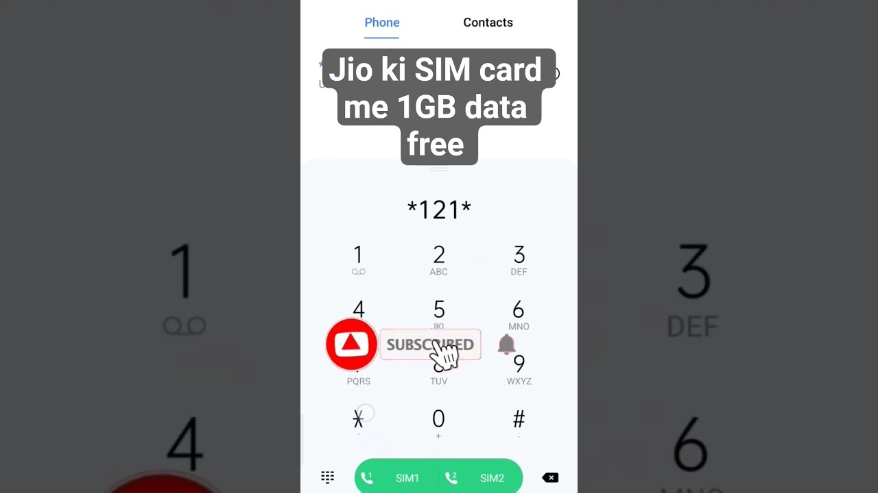 Jio ki SIM card me 1GB data free on 