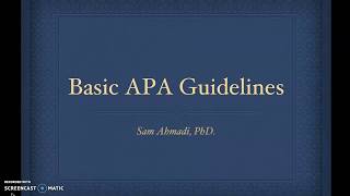 Introduction to APA: Citations