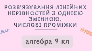 картинка: Урок № 6. Розв'язування нерівностей з однією змінною.Числові проміжки. Теорія - Алгебра 9 кл.