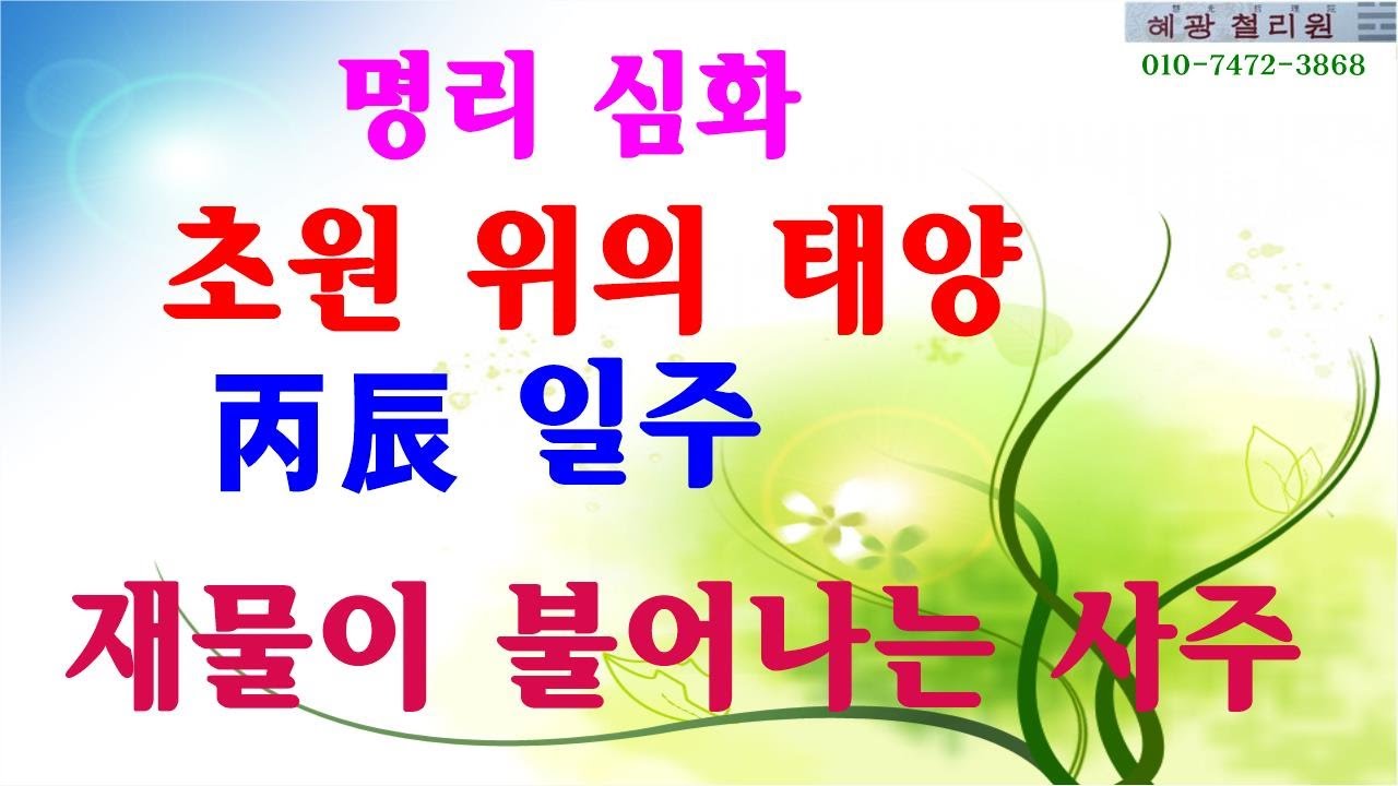 #명리심화-병진 일주(초원 위의 태양)