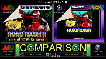 Road Rash II (Sega Genesis vs Game Boy Color) Side by Side Comparison (Game Boy Player)