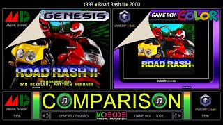 Road Rash II (Sega Genesis vs Game Boy Color) Side by Side Comparison (Game Boy Player)