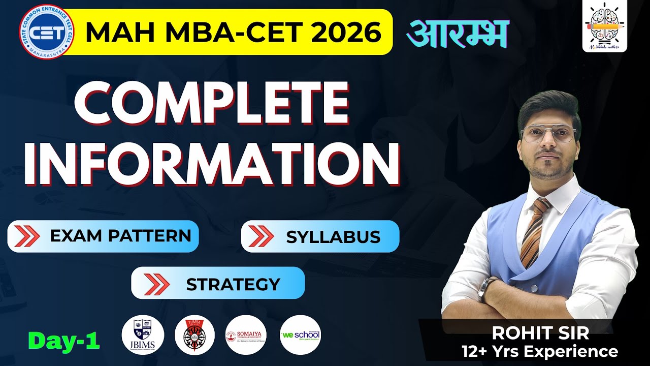 MAH MBA CET 2026 |Complete Strategy | Syllabus | By Rohit Sir