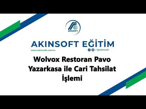 Wolvox Restoran Programından Pavo  Yazarkasa ile Cari Tahsilat İşlemi