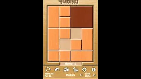 Klotski Medium Level 39 of 74 par solution