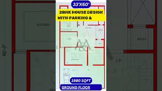 Dream House Design 33x60 Feet East Facing 2BHK 🔥 #VastuPlan #Shorts #YTShorts #viral #shortsfeed